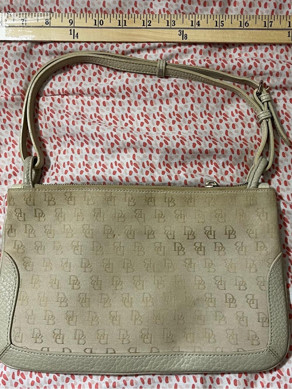 Dooney & Bourke Beige Monogram Shoulder Bag